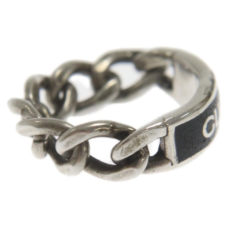 GUCCI（グッチ） ロゴモチーフ チェーンリング 指輪 シルバー/ブラック