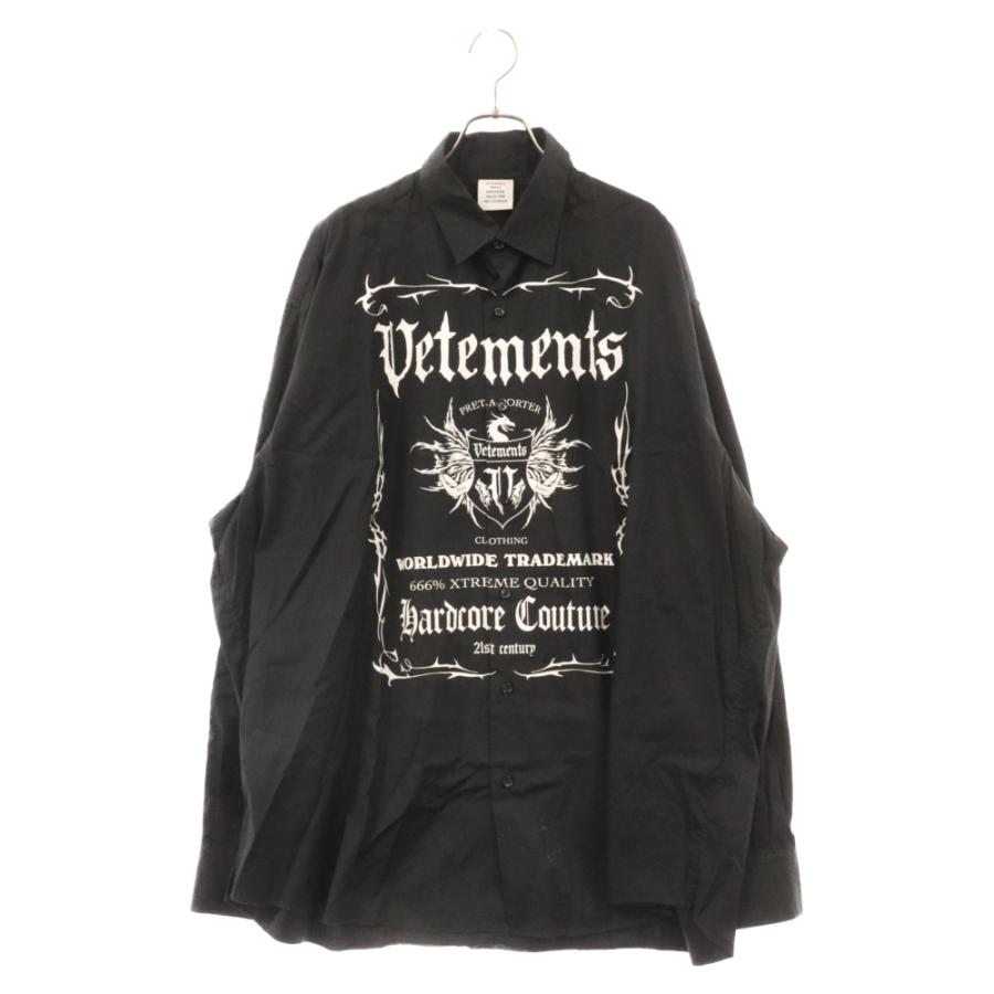 VETEMENTS ヴェトモン 21SS BLACK LABEL SHIRTマルチプリント長袖 