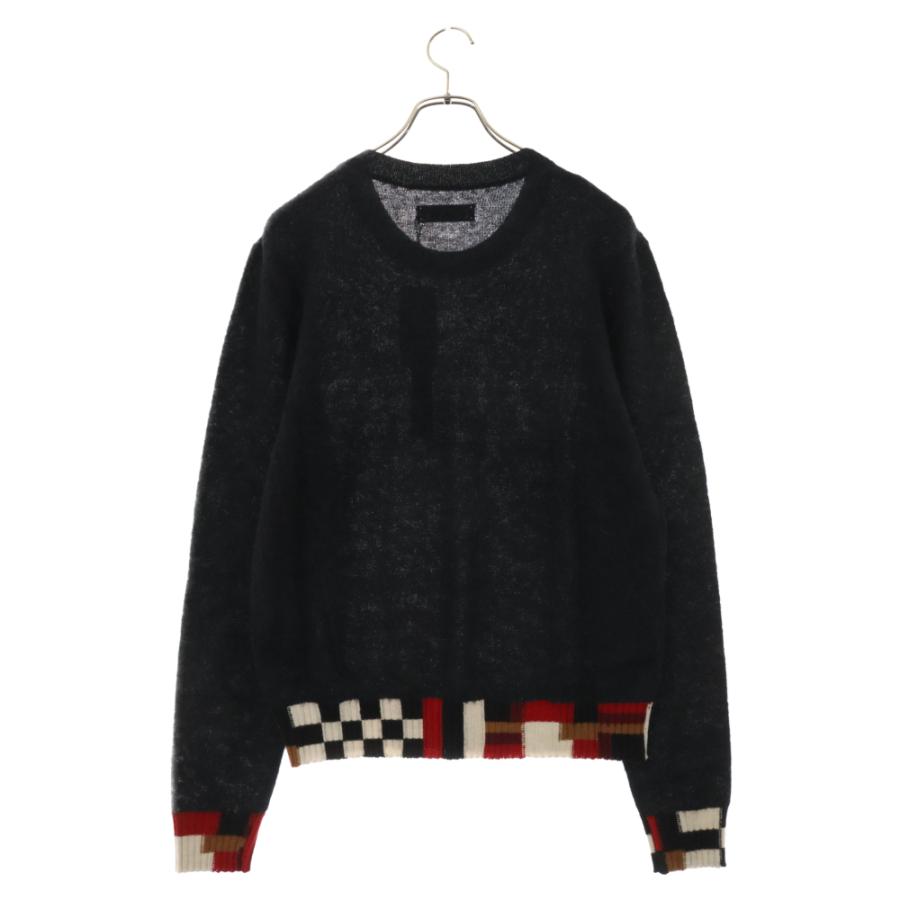 AMIRI（アミリ） 22AW CHECKERED HEM CREW モヘアニットクルーネック