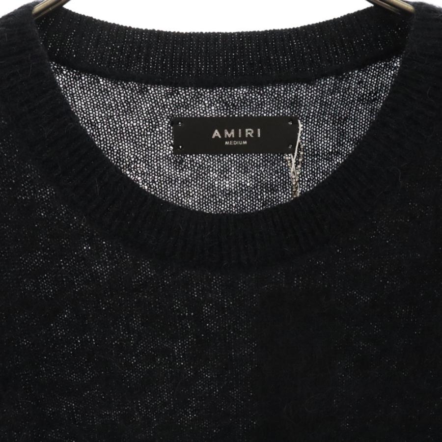 AMIRI（アミリ） 22AW CHECKERED HEM CREW モヘアニットクルーネック