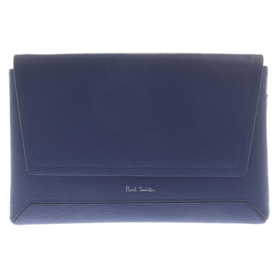 【美品】ポールスミス 2way ビジネスバッグ ブルー A4可 新品ストラップ付 Paul Smith（ポール・スミス） 22SS 2WAY クラシックエンボスフラップ