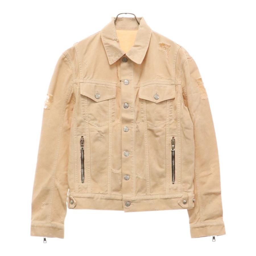 BALMAIN バルマン ダメージ加工デニムジャケット Gジャン ベージュ 