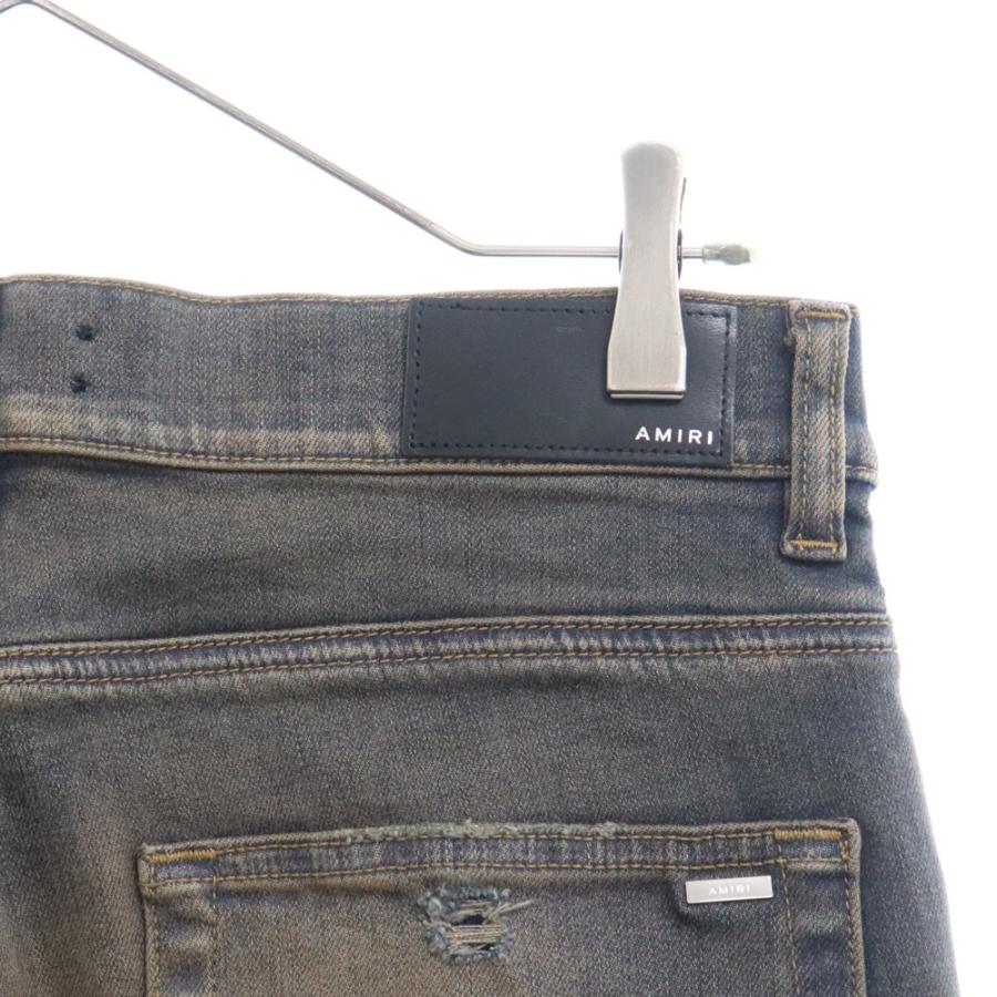 AMIRI（アミリ） 23SS MX1 JEAN レザー蛇腹切替ダメージ加工バイカー