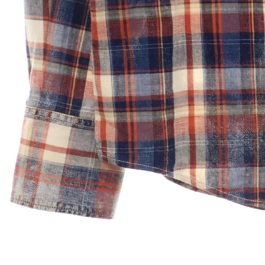 DSQUARED2 (ディースクエアード) 切り替え ナイロン×ネルシャツ DSQUARED2 ディースクエアード 18SS Western Shirt ロゴタブ