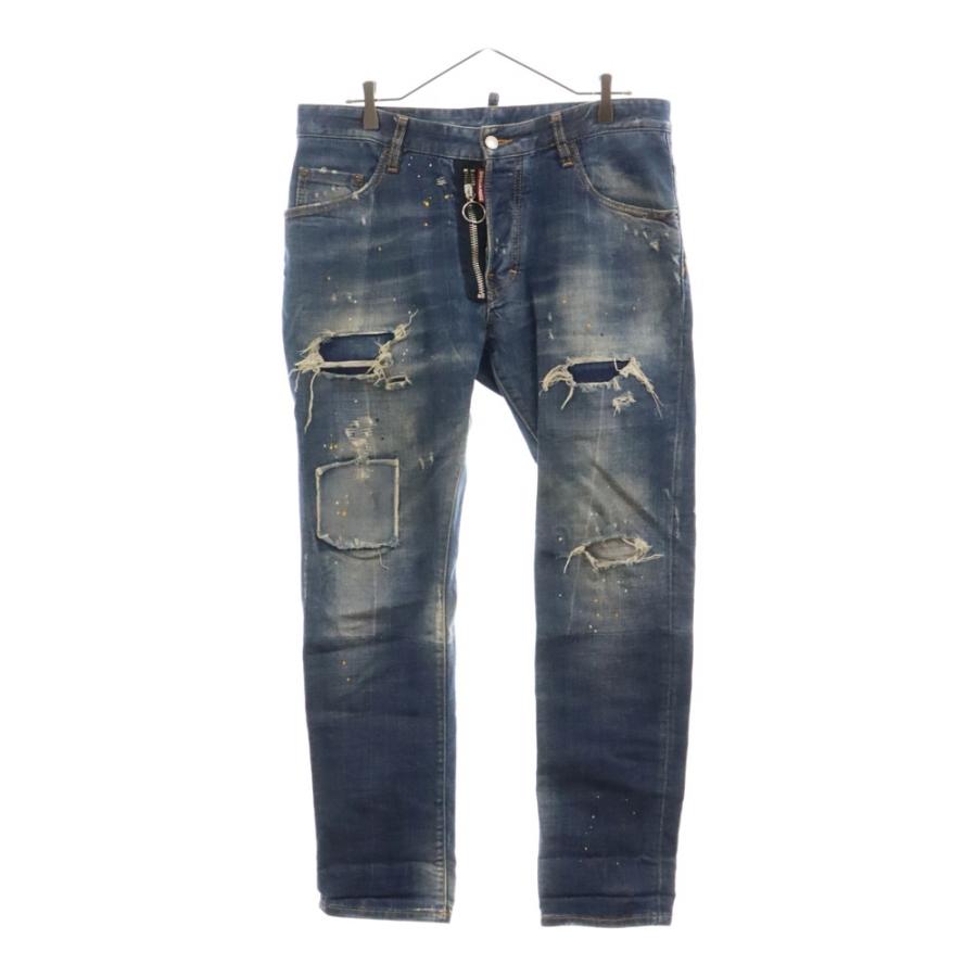 DSQUARED2 / デニム/ボトム/46/コットン/インディゴ/S74LB0114/ダメージ加工 DSQUARED2 ディースクエアード 17SS Skater Jean ダメージ加工ペイント