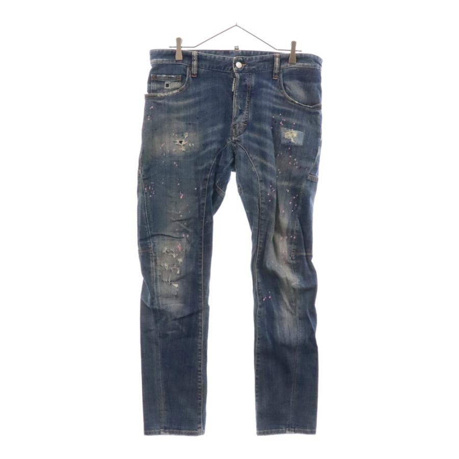 新品DSQUARED2 TIDY BIKER JEANS ペイント ダメージ加工