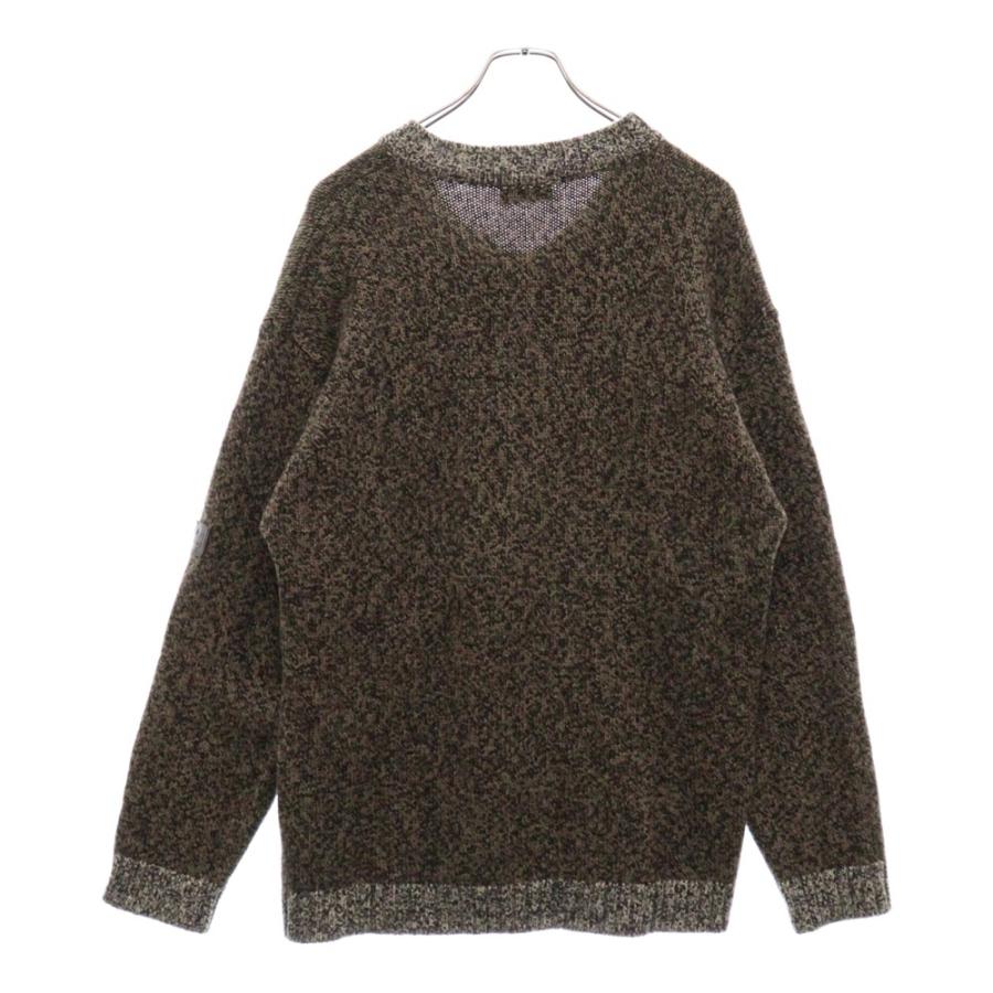 GIVENCHY ジバンシィ Vネック ロゴパッチウールヘリンボーン長袖 