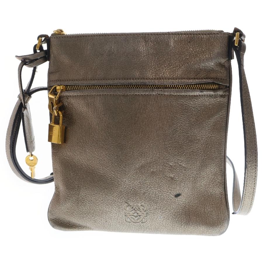 LOEWE（ロエベ） アナグラムロゴ ショルダーバッグ メタリックシルバー 