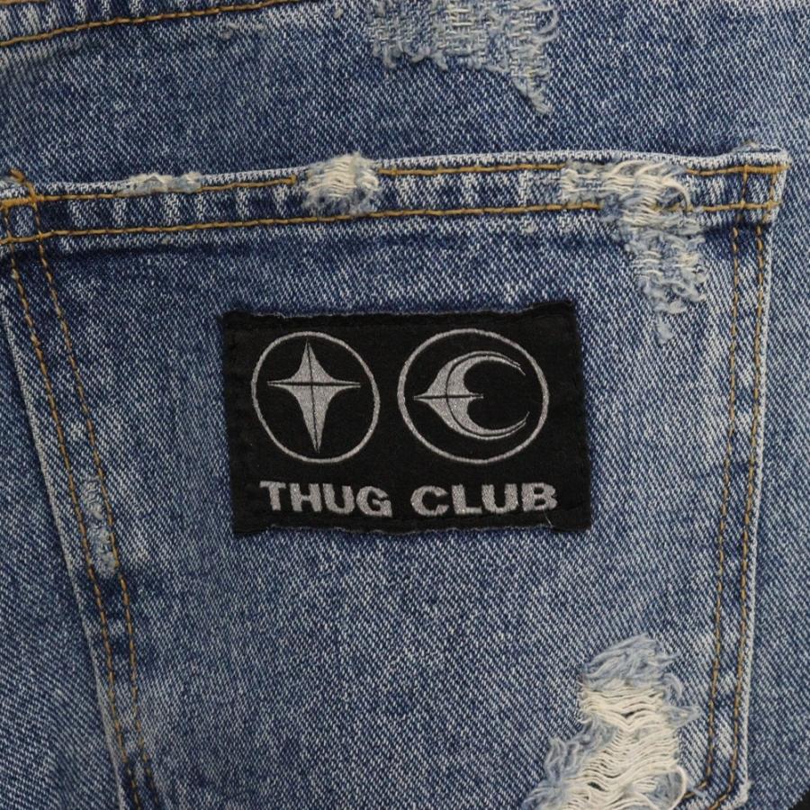 THUG CLUB （サグクラブ） 24AW ダメージデニム THUG CLUB サグクラブ 24AW ダメージ加工トライバルデニムパンツ