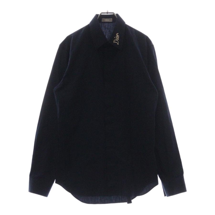 DIOR ディオール 22AW コットンポプリン 長袖シャツ ネイビー