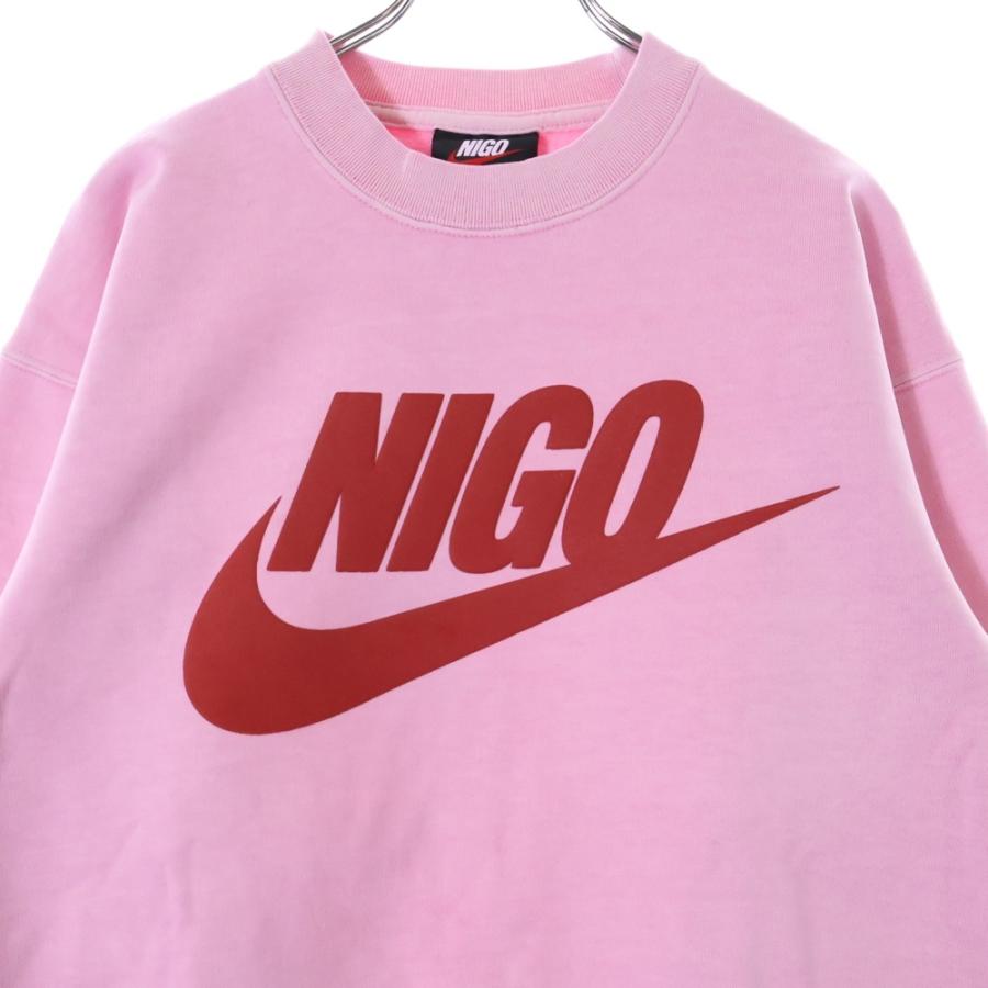 NIKE NIGO コラボ ピンク スウェット M NIKE（ナイキ） ×NIGO ニゴー フロントプリント スウェット クルー
