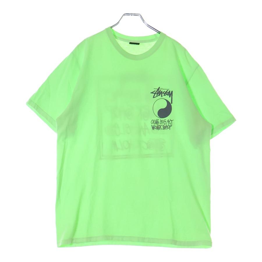 新品　Stussy バックプリント Tシャツ M グリーン USA製】90's old stussy ステューシー ショーンフォント×SSリンク