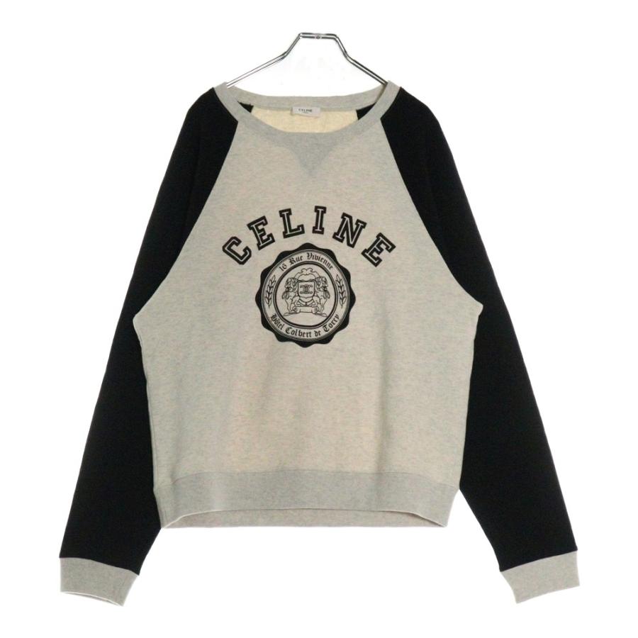 CELINE セリーヌ 25SS Logo Crewneck Sweat フロッキーロゴ クルーネックスウェットトレーナー ホワイト RY07E670Q CELINE - CELINE セリーヌ 25SS Logo Crewneck Sweat フロッキーロゴ