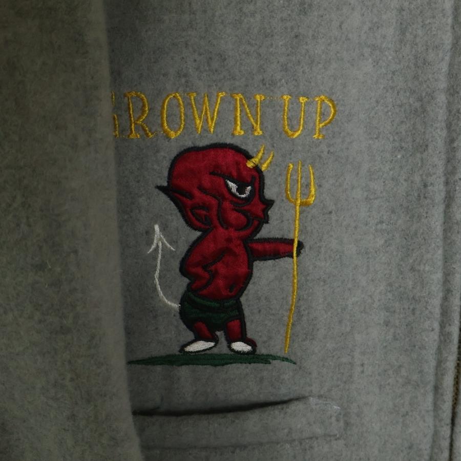 WEIRDO（ウィアード） バックロゴ刺繍 ウール ジップアップジャケット