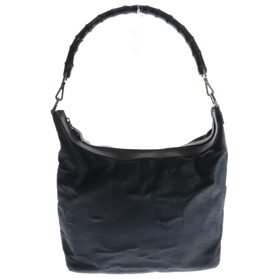 GUCCI グッチ GGキャンバス バンブー ナイロンハンドバッグ ブラック  