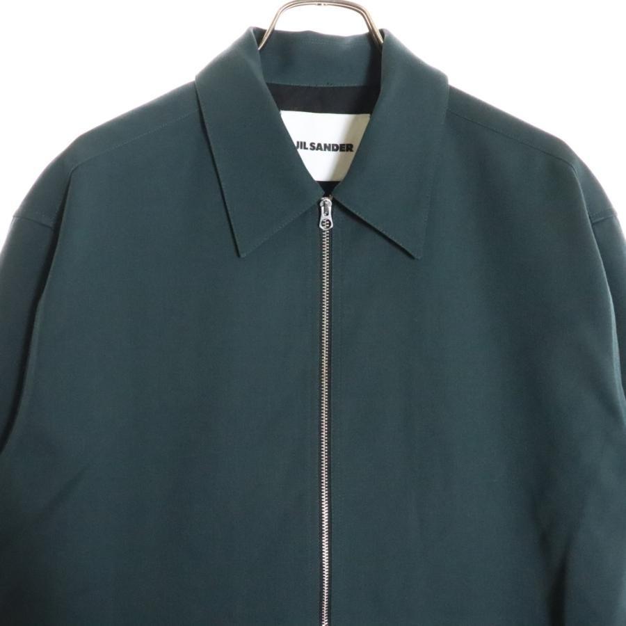 JIL SANDER ジルサンダー ジップアップ シャツ ミントグリーン JIL SANDER (ジルサンダー) 総柄 オープンカラー 半袖 シャツ