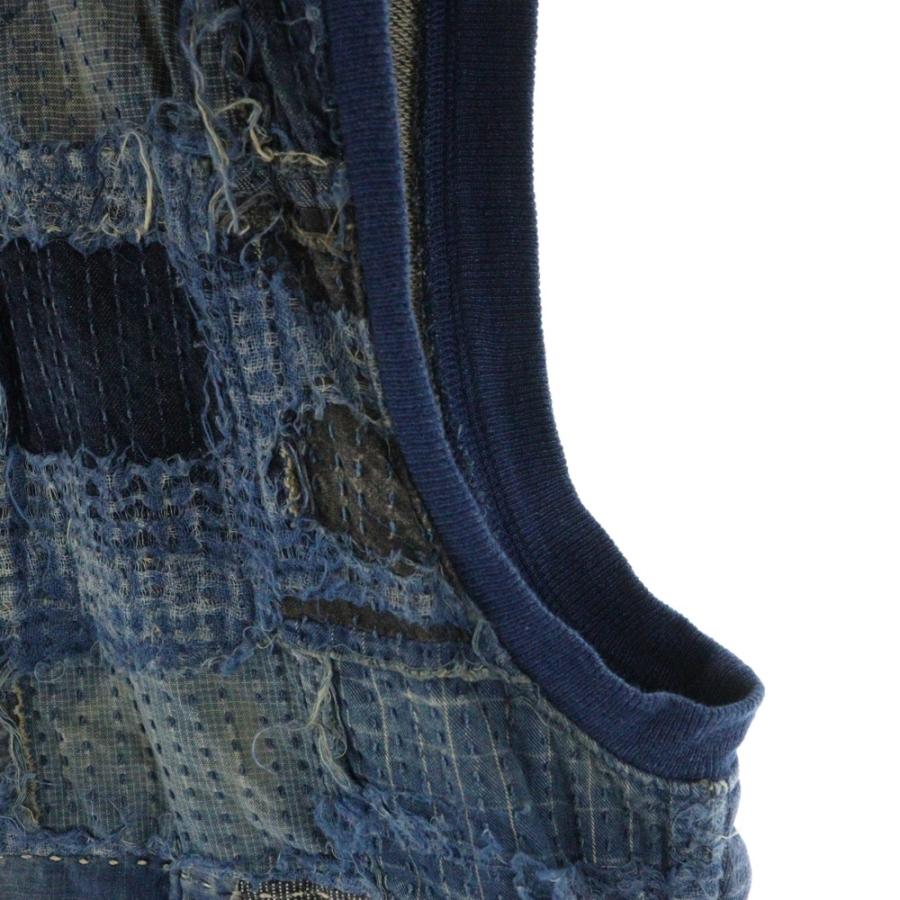 KAPITAL（キャピタル） 25SS BORO×IDG裏毛 ハーフZIPベスト インディゴ