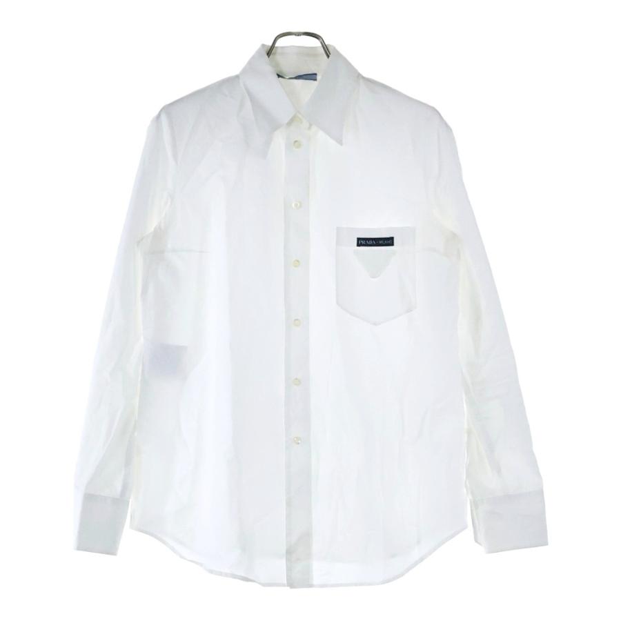 PRADA（プラダ） フロントロゴデザイン 長袖シャツ ホワイト : BRING