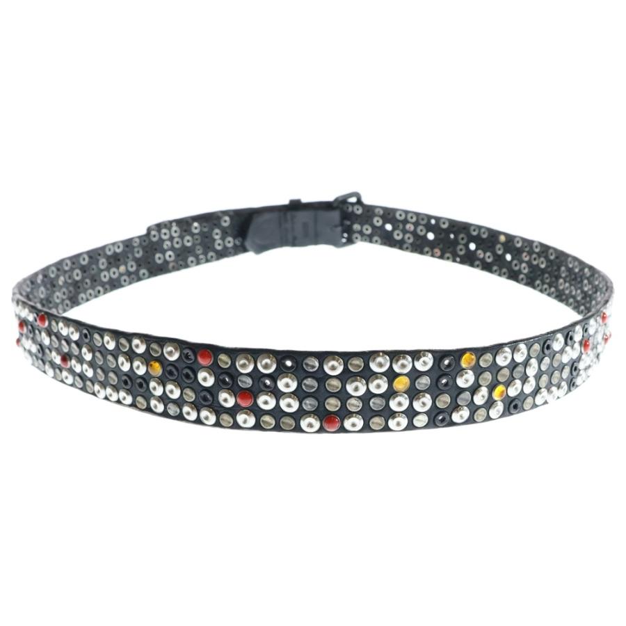 HTC エイチティーシー イタリアレザー スタッズベルト ブラック