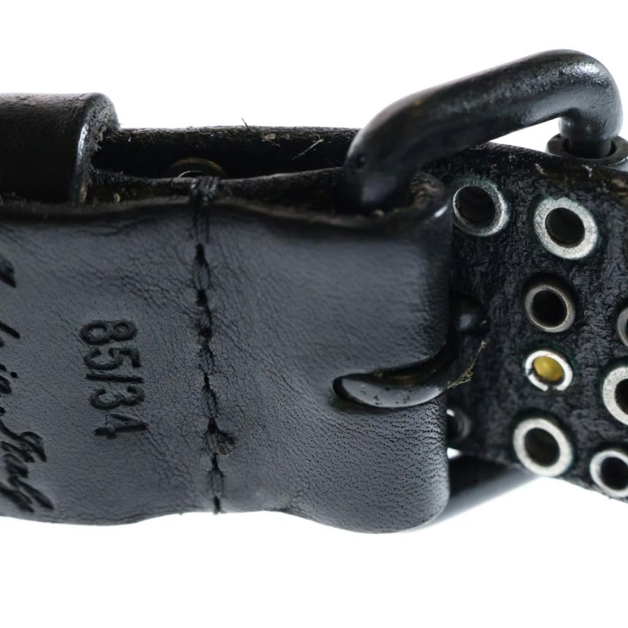 HTC エイチティーシー イタリアレザー スタッズベルト ブラック