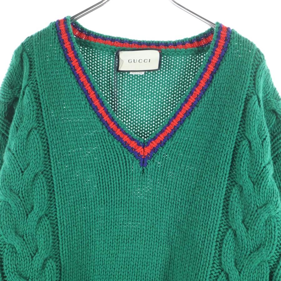 GUCCI（グッチ） 20SS Wool V Neck Cable Knit Sweater ウールVネック 