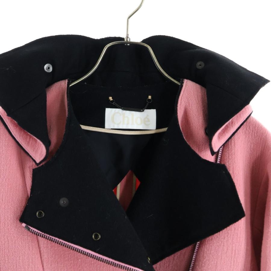 Chloe　クロエ　コート　ひざ丈　ブラック　タグ　保存袋　ハンガー付き【38】 Chloe クロエ コート ひざ丈 ブラック タグ 保存袋 ハンガー付き【38