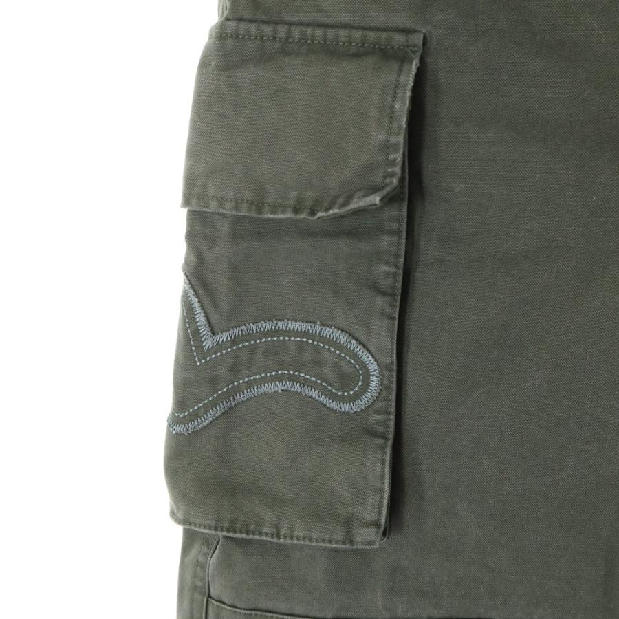 EVISU（エヴィス） エビス ロゴ刺繍 カーゴパンツ カーキ