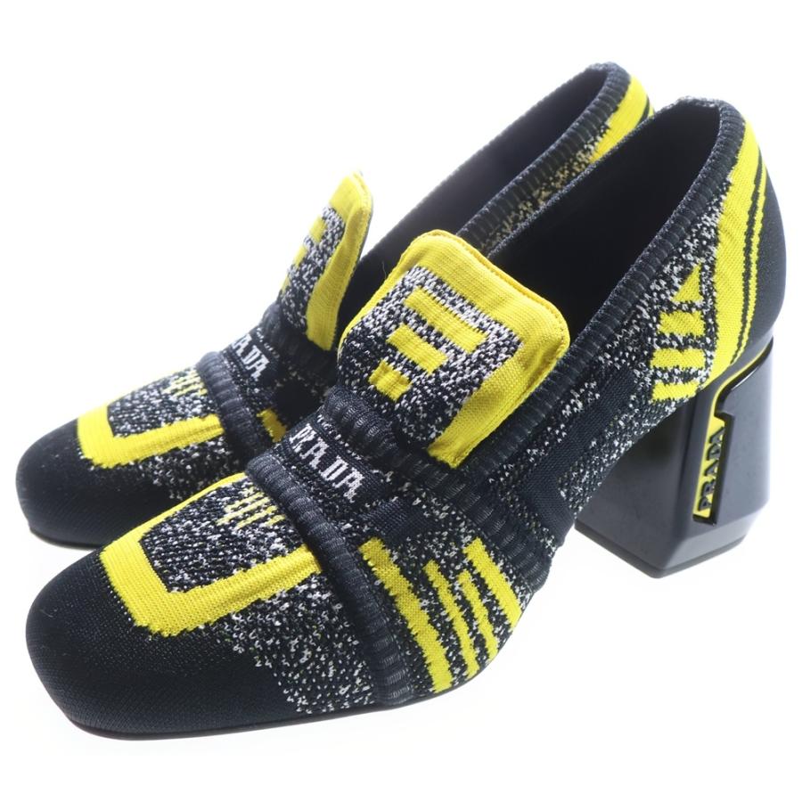 PRADA（プラダ） Knit court pumps ニットチャンキーヒール パンプス