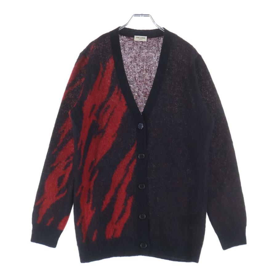 16AW サンローランパリ アーガイル モヘヤ ニット カーディガン S 