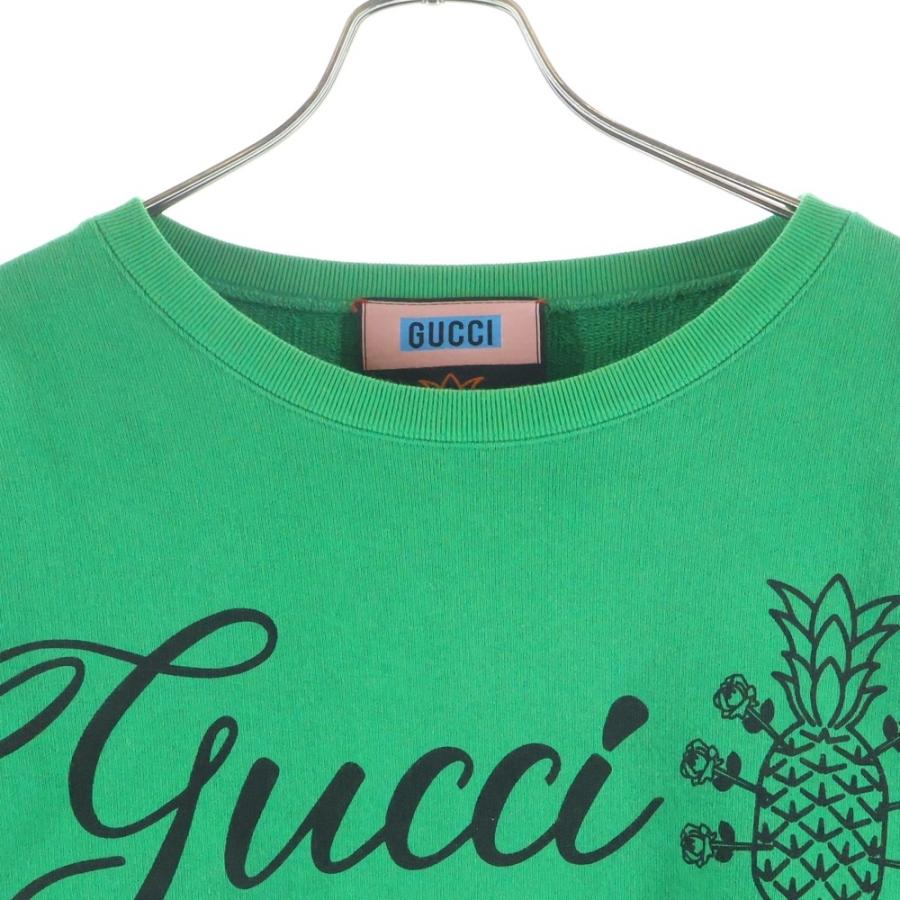 GUCCI（グッチ） パイナップル ロゴプリント クルーネックスウェット