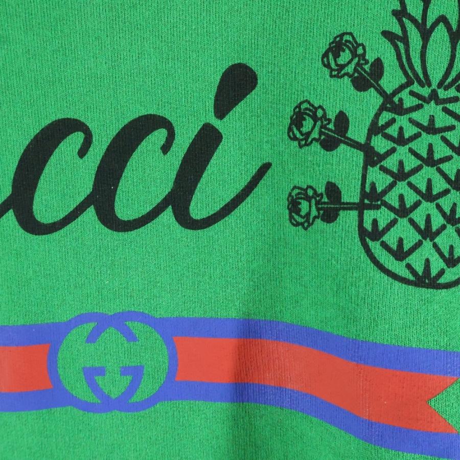 GUCCI（グッチ） パイナップル ロゴプリント クルーネックスウェット