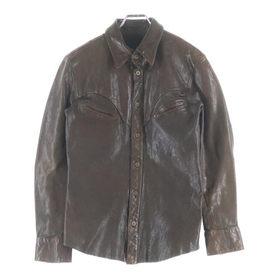 イサムカタヤマ バックラッシュ カウレザー シャツ 牛革 ブラック ３ ISAMU KATAYAMA BACKLASH イサムカタヤマバックラッシュ ペイズリー総