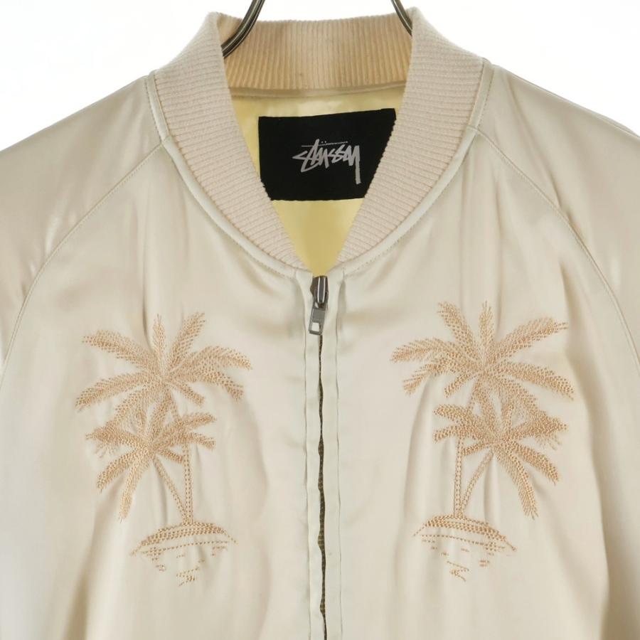 STUSSY（ステューシー） パームツリー ロゴ刺繍 サテンスカジャン