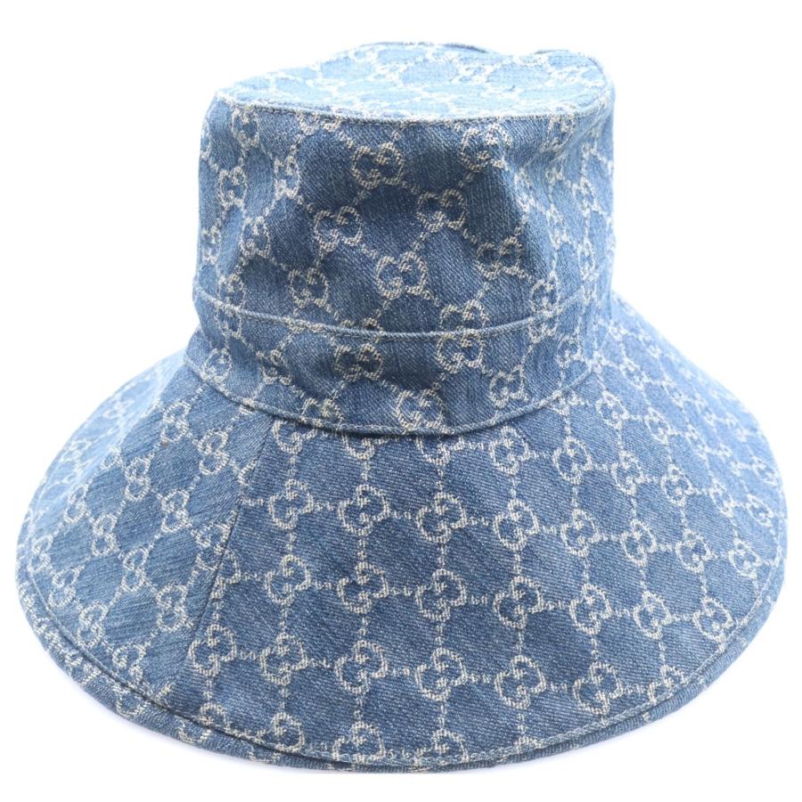 GUCCI（グッチ） GGワイドブリムハット デニム 帽子 インディゴ 631958