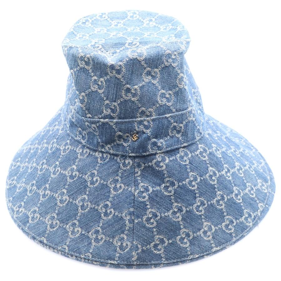 GUCCI（グッチ） GGワイドブリムハット デニム 帽子 インディゴ 631958