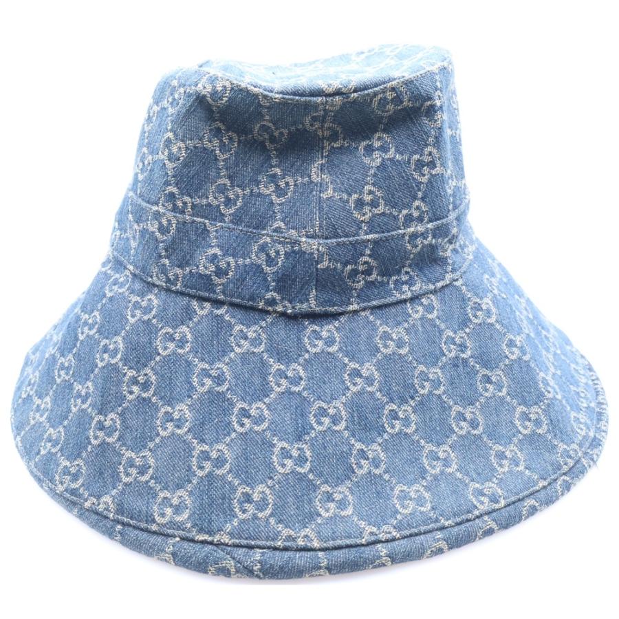 GUCCI（グッチ） GGワイドブリムハット デニム 帽子 インディゴ 631958