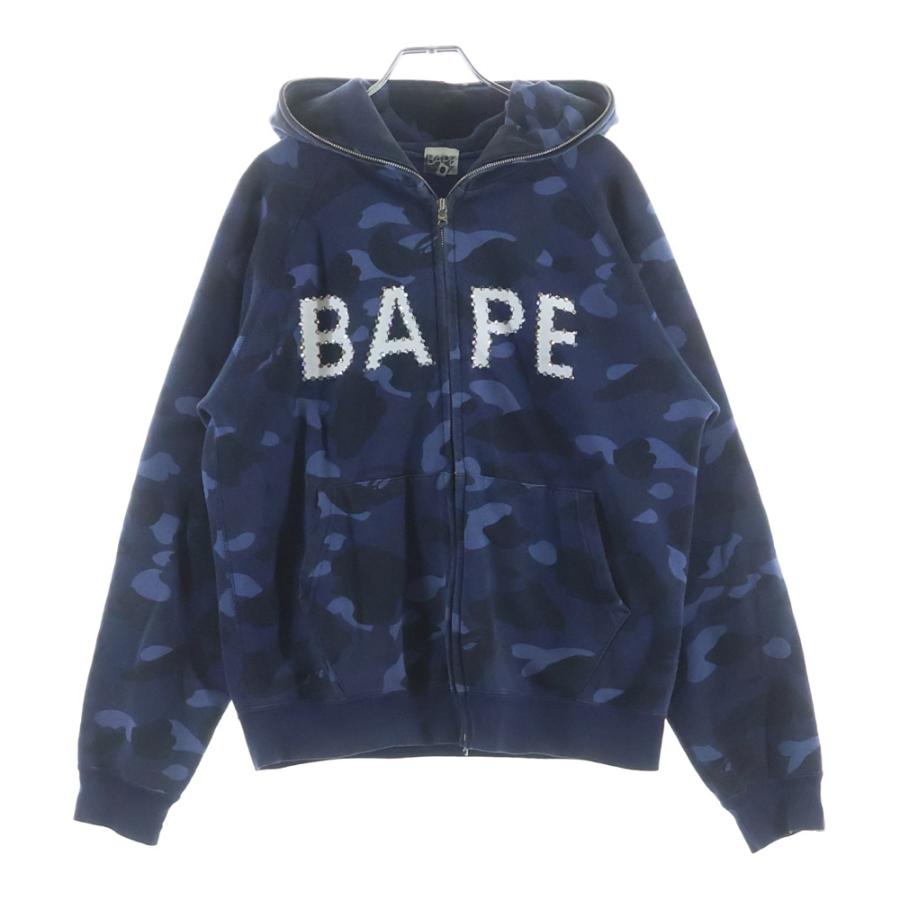 A Bathing Ape 青系カモフラ パーカー S A BATHING APE（アベイシングエイプ） PONR Shark Full Zip Hoodie