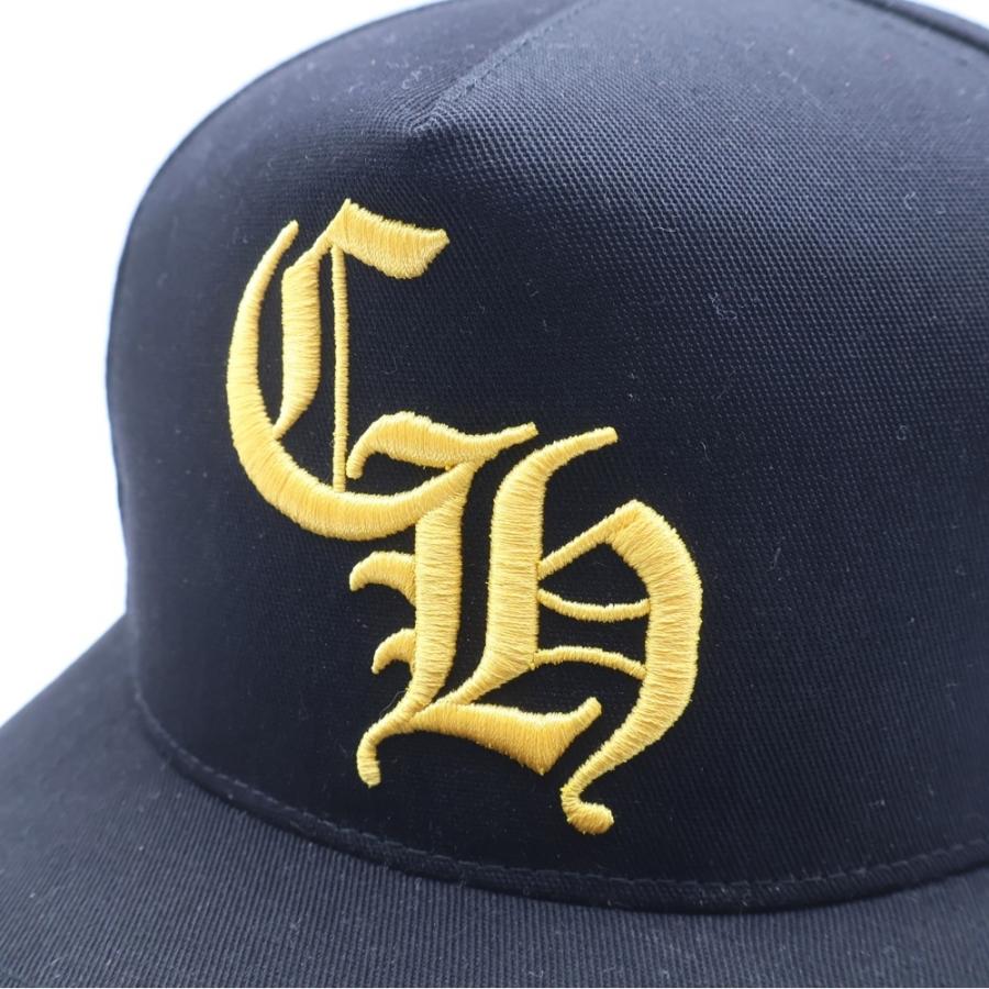 CHROME HEARTS／CHロゴ ベースボールキャップ ブラックイエロー Chrome Hearts CH Logo Trucker Black Yellow Baseball Cap Snapback