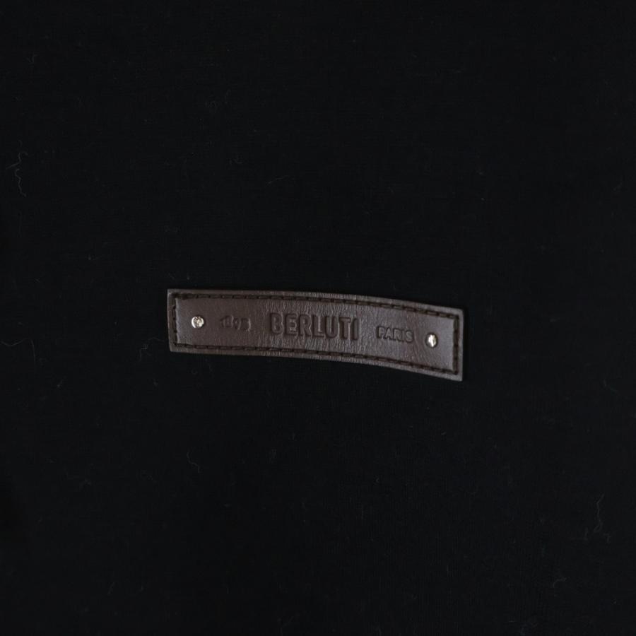 Berluti ベルルッティ レザーロゴ ボンティング ジップアップパーカー R2JZL21JAFL ブラック_3