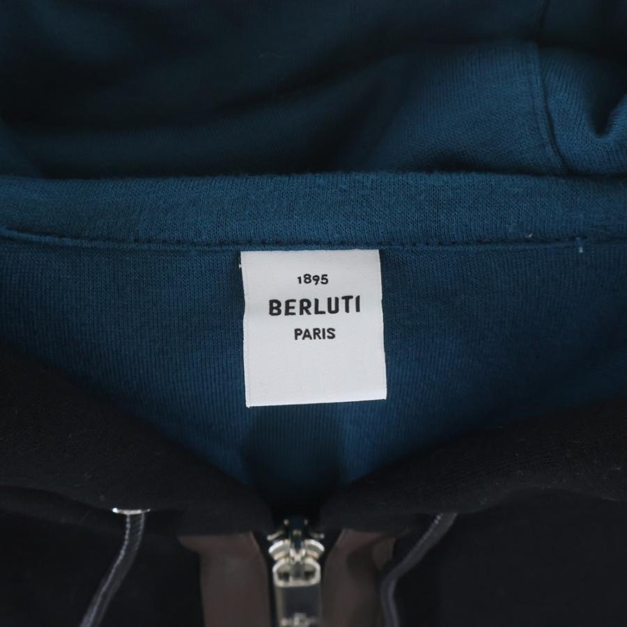 Berluti ベルルッティ レザーロゴ ボンティング ジップアップパーカー R2JZL21JAFL ブラック_5