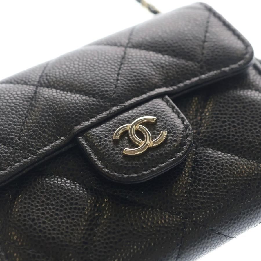 CHANEL シャネル マトラッセチェーンウォレット ミニショルダー キャビアスキン AP0238Y33352 ブラック/ゴールドの画像