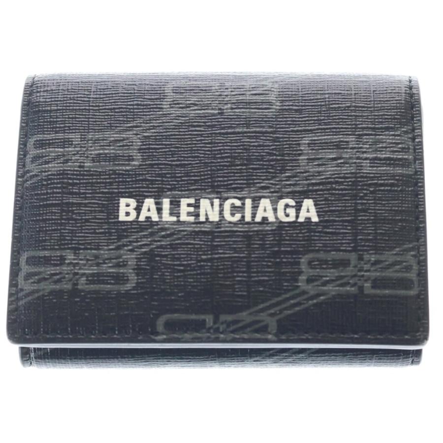 バレンシアガ 　BBロゴ　モノグラム総柄　三つ折り財布　ウォレット BALENCIAGA（バレンシアガ） BBモノグラム コンパクトウォレット 三