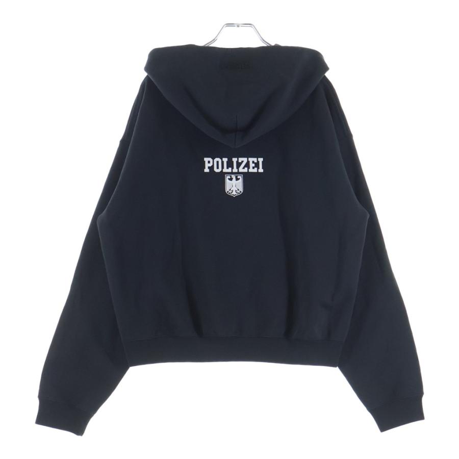 VETEMENTS ヴェトモン 25AW POLIZEI OVERSIZED ZIP HOODIE オーバーサイズ ジップアップ フーディ パーカー ブラック VETEMENTS（ヴェトモン） 25AW POLIZEI OVERSIZED ZIP HOODIE オーバー