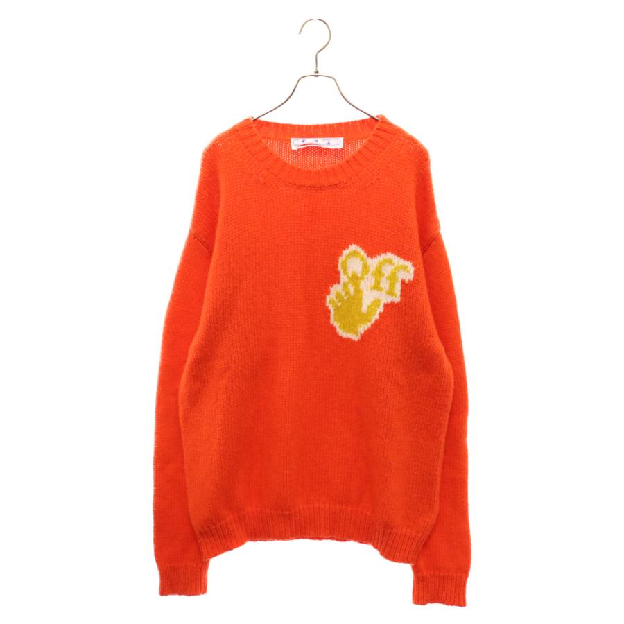 【hiyadam着用】Casablanca 21FW3 オレンジセーター 状態〇 OFF-WHITE オフホワイト 21AW HAND OFF CHUNKY ハンド オフ チャンキー