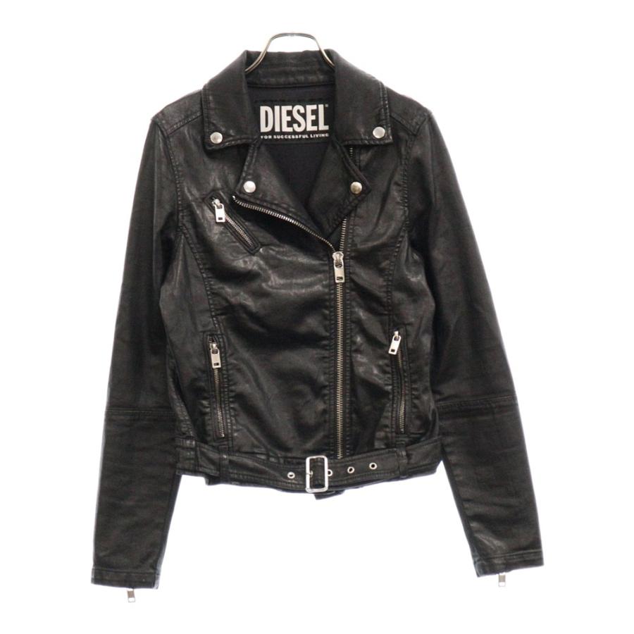 DIESEL ディーゼル コットン ダブルライダースジャケット ブラック 