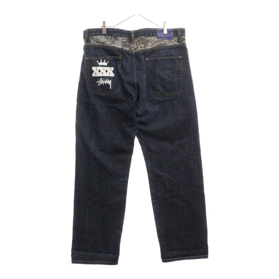 STUSSY ステューシー 総柄 切り替え デニムパンツ ジーンズ STUSSY ステューシー 総柄 切り替え デニムパンツ ジーンズ