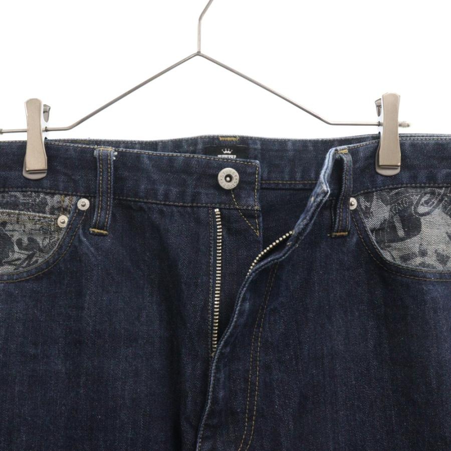 STUSSY ステューシー 総柄 切り替え デニムパンツ ジーンズ STUSSY ステューシー 総柄 切り替え デニムパンツ ジーンズ