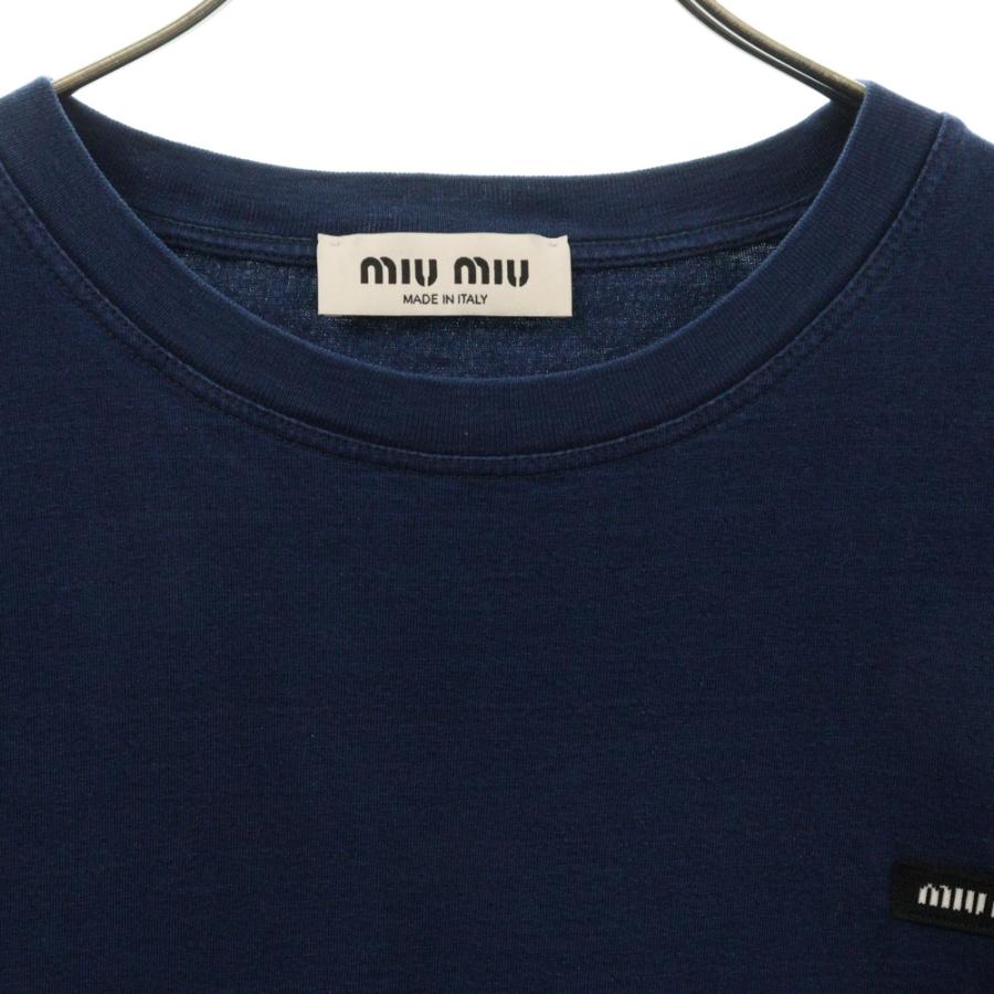 miumiu カットソー MIU MIU (ミュウミュウ) 3レイヤード コットンガーゼ クルーネック
