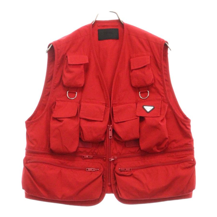 PRADA プラダ 24SS ポケットディテールベスト レッド SGC499 PRADA プラダ 24SS ポケットディテールベスト レッド SGC499