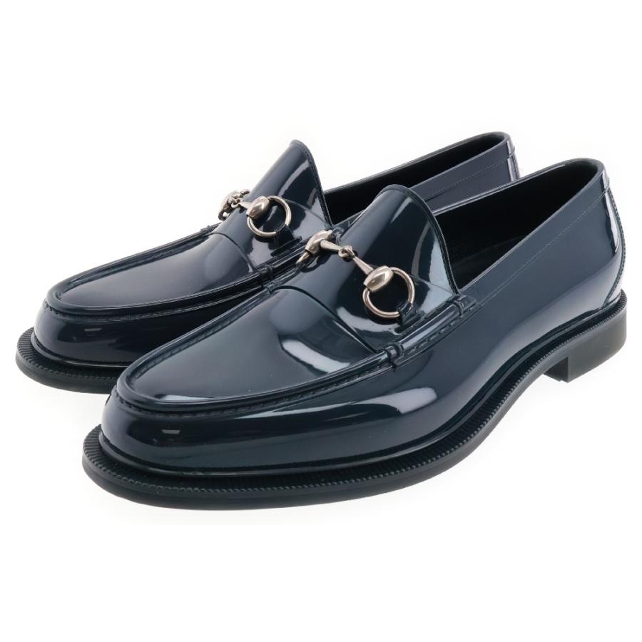 グッチ ホースビット ローファー レインシューズ 8 ネイビー GUCCI（グッチ） ラバー ホースビット レインシューズ ローファー